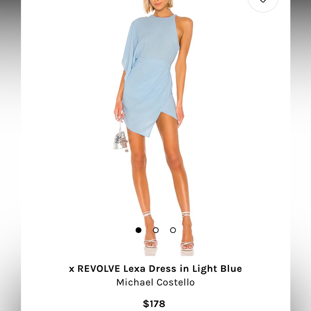 Michael Costello X REVOLVE LEXA DRESS IN LIGHT BLUE size XS worn once